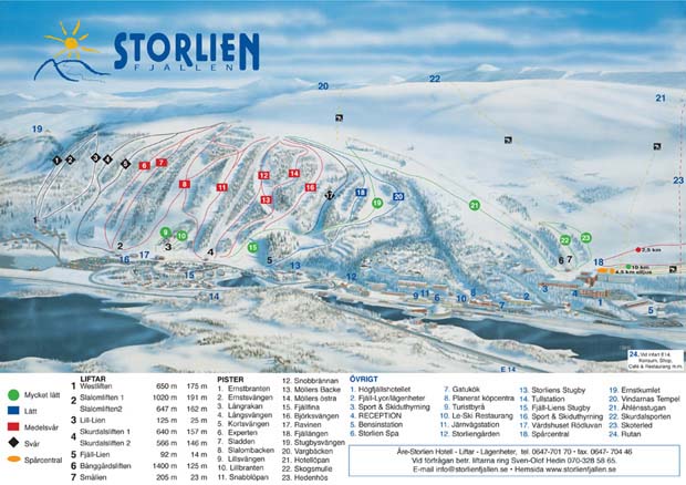 Trail map Storlien